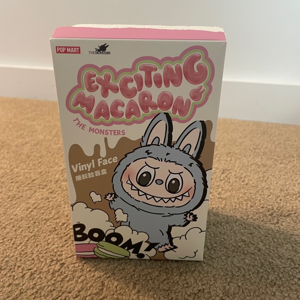 Pop Mart Exciting Macaron Labubu Sea Salt Coconut - box opened, sealed figure